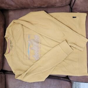 Patagonia Mens Mustard Yellow Crewneck Organic Cotton Sweatshirt